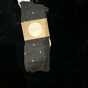 🧦 Juliana Merino Wool Dot Socks Greyish Black White L/XL Made in USA NWT Bike